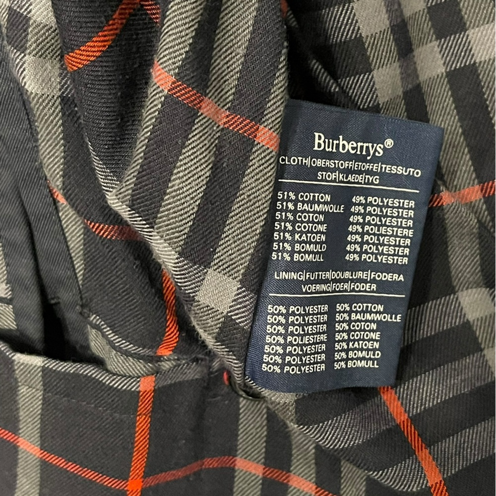 Rare Burberry's Stainless Steel Collar Coat Lining Nova Check 70s Burberry - Picture 13 of 15